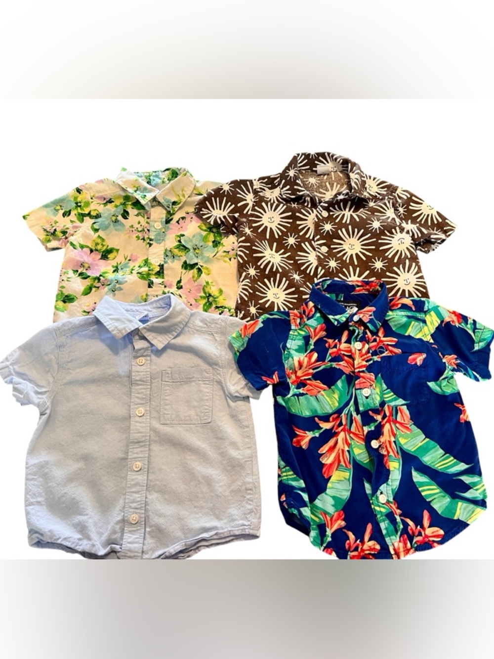 LIKE NEW - Bundle of Toddler Boy Short Sleeve Button-Ups - Size 18/24M & 2T